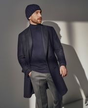 Nachtblauer Mantel in lässigem Stil 