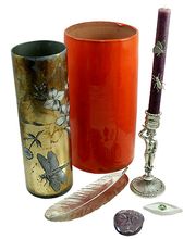 Ensemble d'objets de Décoration, Vase bougeoirs et senteurs. Création et Fabrication en France par SIECLE Paris.