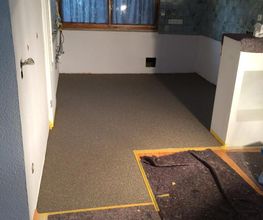 Küchenboden aus Steinteppich