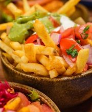 Enchilada überbackene Pommes