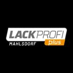 Logo der Firma Lackprof B1 Mahlsdorf, quadratisch auf schwarzem Hintergrund, Logo in Schriftform