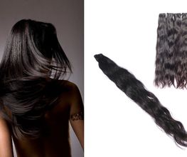 Echthaar-Extensions-leicht-gewellt-65cm-Tresse