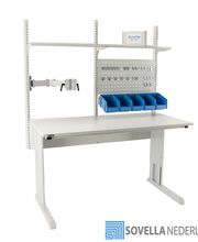 Optimaal en ergonomisch werken doet u met de in hoogte verstelbare concept werktafels van Treston. Zo ook met de Treston concept werktafel combinatie 24. Deze tafel kan worden voorzien van een ESD-veilig tafelblad of HPL/CPL tafelblad

Door het grote aanbod van accessoires is de concept perfect in te richten naar uw wens. Wilt u de tafels wijzigen? Dan is het door het modulaire systeem gemakkelijk aan te passen, zonder dat daar dure modificaties of compromissen voor nodig zijn.

De concept is leverbaar in diverse maten, diverse soorten tafelbladen,  in hoogte instelbaar/verstelbaar d.m.v. een inklapbare zwengel of motorisch en heeft een draagvermogen van 200 tot 500kg.