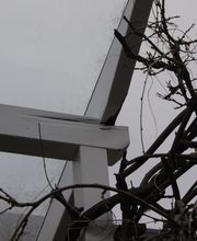 Die schadhaften Teile der Glasdach-Konstruktion ...