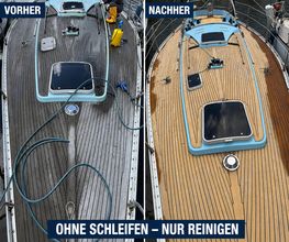 Materialschonende Teakdeck-Reinigung ohne Schleifen
