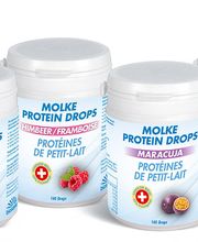 Molke Protein Drops
In vier verschiedenen Aromen

Molkenprotein – eines der hochwertigsten Eiweisse überhaupt. Proteine tragen zu einer Zunahme und dem Erhalt der Muskelmasse bei.