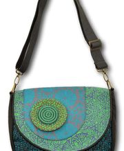 Allrounder Handtasche aus Handsiebdruckstoffe aus Südafrika, mit Perlenstickerei