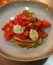 Pancakes mit Mascarpone und Erdbeeren