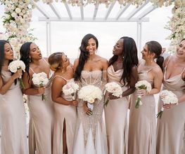 Bride with Maids of Honor at Sunset Monalisa Wedding