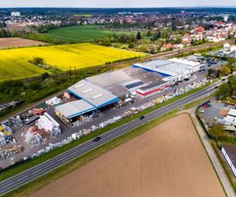 Luftaufnahme von einem Baumarkt zu Werbezwecken für die Homepage und für Prospekte