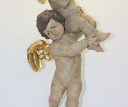 Holzskulpturen mit Vergoldung, polychrom gefasst