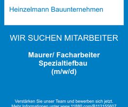 Maurer/ Facharbeiter Spezialtiefbau (m/w/d)