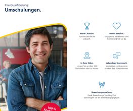 Ein Flyer zu dem Thema Umschulungen.