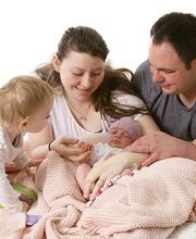 Familienfoto im Fotostuio