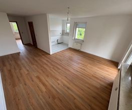 Komplettsanierung einer leerstehenden Wohnung – neuer Vinylboden, frisch verputzte Wände und Malerarbeiten. Küche und Wohnbereich offen gestaltet, bezugsfertig übergeben.