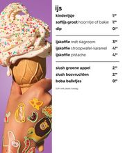 HEMA ijs menukaart 2025