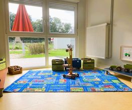 FRÖBEL-Kindergarten Dobbheide, Bremen. Innenansicht im Interimsbau, © 2023 FRÖBEL e.V. Alle Rechte vorbehalten