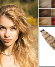 Echthaar-Extensions-gefärbt-leicht-gewellt-Tresse