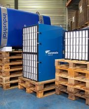 Das "Dreigestirn" von Euromate - Industrieluftreiniger der DFI-Serie, für verschiedene Feinstaubsituationen, Hallengrößen und Budgets