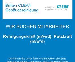 Reinigungskraft (m/w/d), Putzkraft (m/w/d)