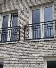 Französischer Balkon schwarz Edelstahl pulverbeschichtet