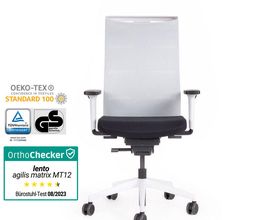 Ergonomischer Bürostuhl Netzrücken Lento Agilis Matrix MT12 SONDER EDITION Pure Black – 30 Jahre Garantie – Made in Germany 🇩🇪 – jetzt auf Rechnung bestellen