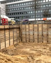 Faulenstraße Bremen - Trägerbohlwandverbau / Berliner-Verbau zur Erstellung eines Neubaus