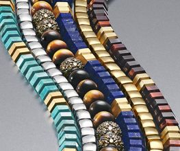 Men's Spiritual Beads - Spheres of influence. Polished stones, precious metal and diamond pave.