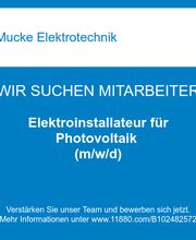Elektroinstallateur für Photovoltaik (m/w/d)