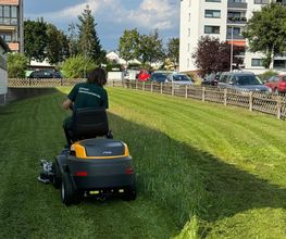 Stiga Park 500WX beim Rasenmähen