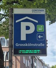 Einfahrtsschild Parkhaus Grosskölnstrasse 