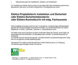 WiKo Wiedmer Elektro-Kontrollen GmbH Bild 1