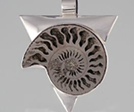 Zilveren sieraden met fossiel