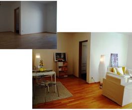 Home Staging Vorher/Nachher Diese 2-Zi.-Whg. in Burgweinting, WFL 49,59 m², wurde 8 Wochen zum Verkauf angeboten. Ein Maklerkollege hat dann die Fa. KIR mit Home Staging beauftragt und innerhalb von 10 Tagen lagen drei Angebote vor. Der Eigentümer konnte