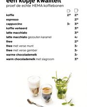 HEMA Restaurant Koffie en thee