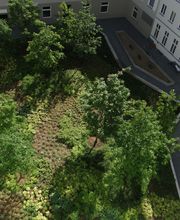 Berliner Quartier Auswärtiges Amt,Natursteinpflasterarbeiten,Tiefgaragenbegrünung mit Großbaumbepflanzung