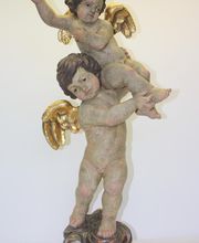 Holzskulpturen mit Vergoldung, polychrom gefasst