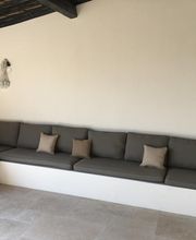 Matelas et coussin sur mesure, pool housse, tissu exterieur Sunbrella