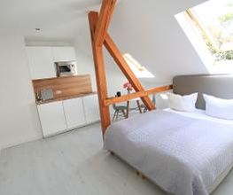 Studio Apartment (ohne Sauna) im Dachgeschoss:
Wohn/Schlafbereich mit Küche