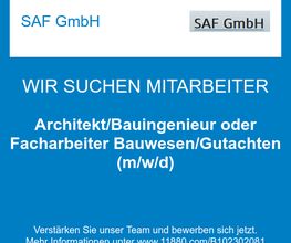 Architekt/Bauingenieur oder Facharbeiter Bauwesen/Gutachten (m/w/d)