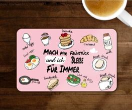 Gestalte doch mal ein Frühstücksbrett mit Deinem Foto, Text oder Logo. Das bedruckte Brettchen wird damit ein wirklich schönes Fotogeschenk. Du kannst so ohne viel Arbeit, lustige und freche Botschaften zu vielen Anlässen gestalten!