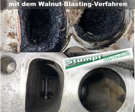 Reinigung Einlasskanäle mit Walnut-Blasting