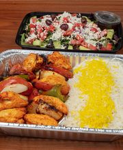 Family Kabob Combo (2 Skewers) - Feeds up to 3 people. Includes choice of 2 sides (rice and/or salad).