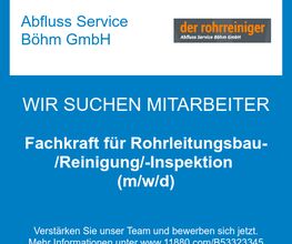 Fachkraft für Rohrleitungsbau-/Reinigung/-Inspektion (m/w/d)