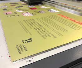 Direktdruck auf Aluverbund gold, Furore-Werbung