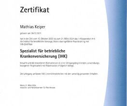 Experte betriebliche Krankenversicherung (IHK)