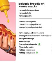 HEMA belegde broodjes en warme snacks menukaart 2025