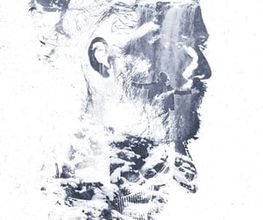 Ein eindrucksvolles Portrait zeigt das Profil eines Mannes, überlagert mit Strukturen aus Natur, Schnee und Wasserfällen. Die doppelte Belichtung schafft eine poetische Verbindung zwischen Mensch und Landschaft.