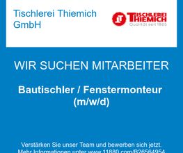 Bautischler / Fenstermonteur (m/w/d)
