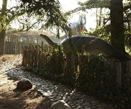 In der Außenanlage des Museums sind an einem See zwischen urweltlichen Schachtelhalmen, Ginkgo- und Mammutbäumen acht lebensgroße Dinosaurier zu finden die im Erdmittelalter an Land gelebt haben.